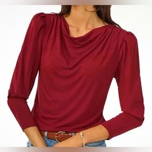 Vince Camuto Cowl Neck Top in Burgundy